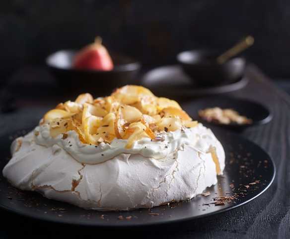 Orange and Pear Pavlova