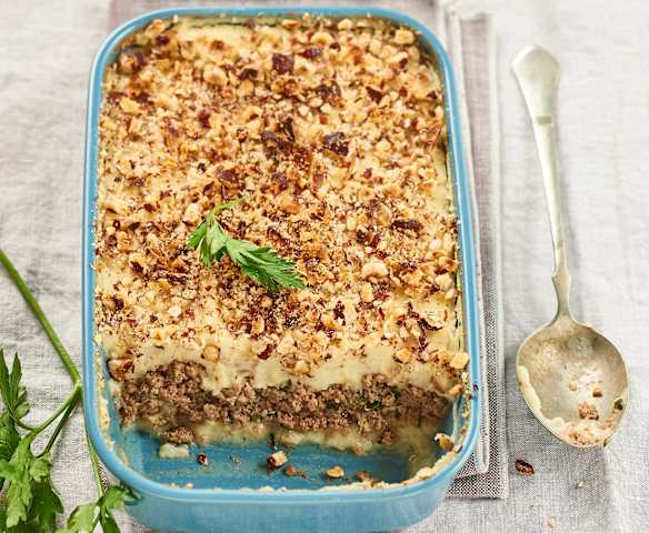Parmentier de boeuf aux panais et noisettes