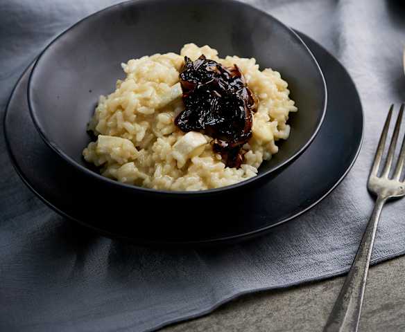 Risoto com cebola caramelizada
