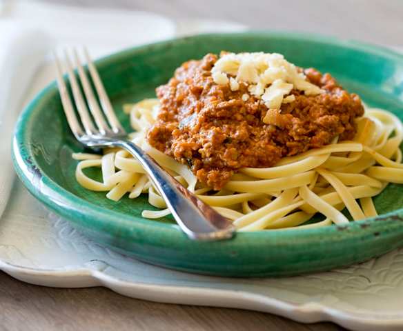 Tempeh bolognaise Tempeh bolognaise
