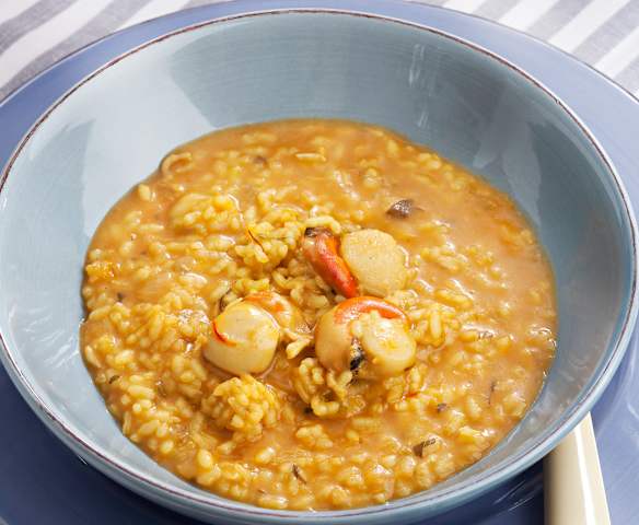 Arroz caldoso con zamburiñas