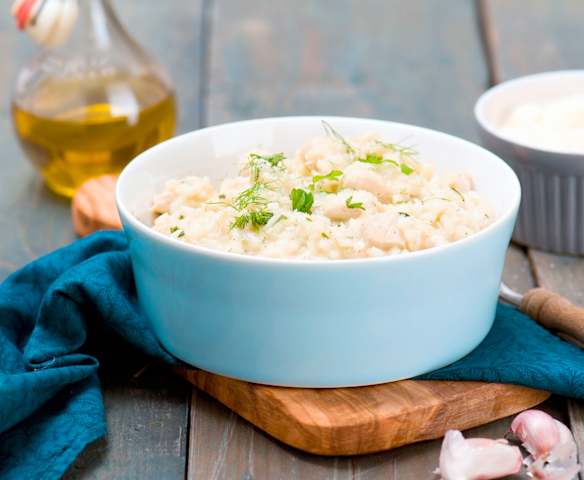 Kremowe risotto z kurczakiem i czosnkiem