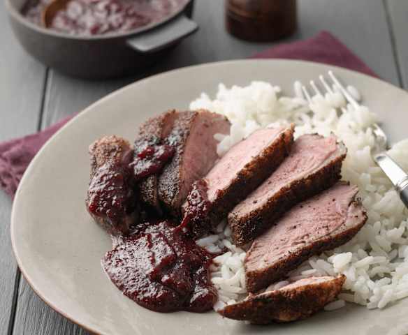 Duck with Port Cherry Sauce