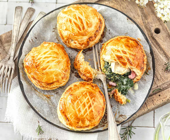 Feuilleté aux épinards, chèvre et lardons