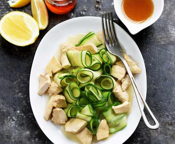Poulet aux courgettes, au citron et au miel