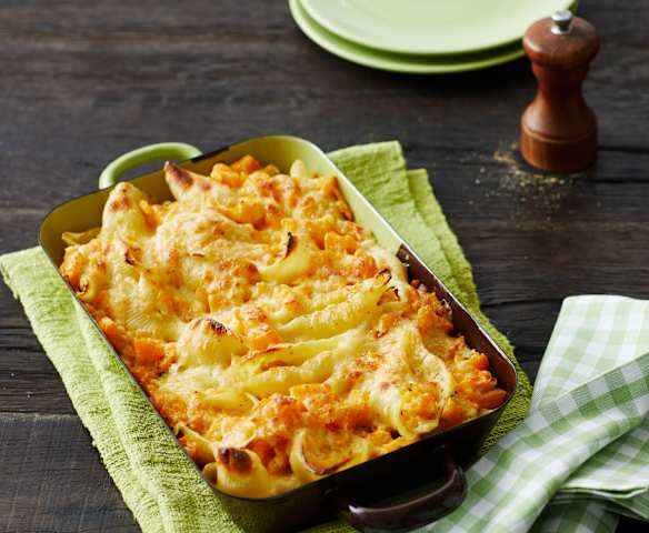 Überbackene Muschelnudeln