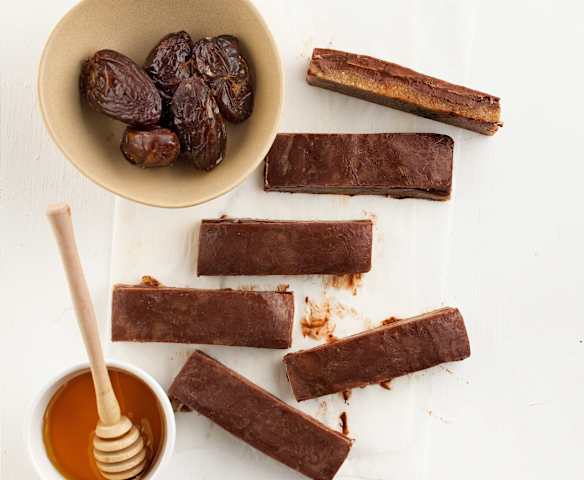 Barras de chocolate e menta