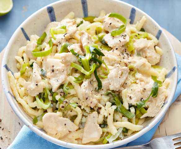 Limetten-Geschnetzeltes mit Spätzle