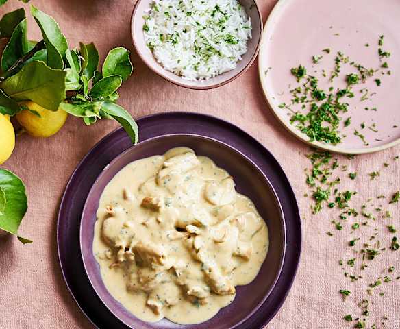 Lulas de fricassé com manjericão