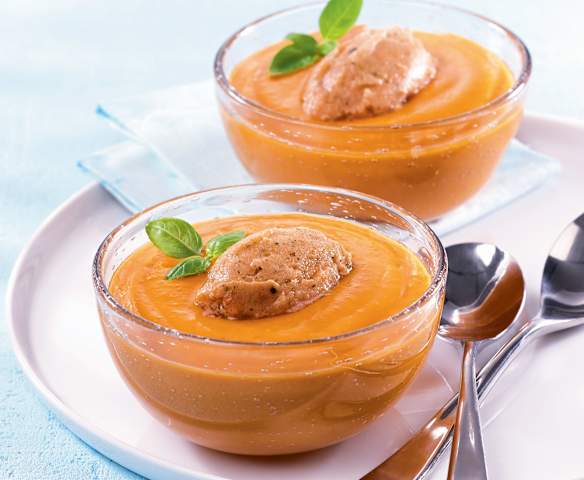 Juillet - Gaspacho et sorbet tomate basilic