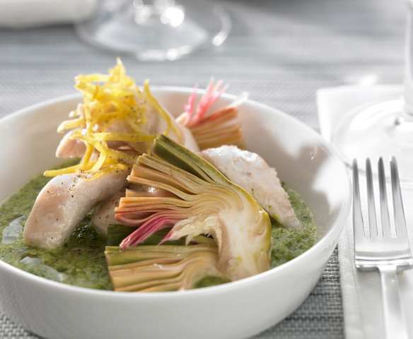 Petto di pollo al limone in salsa di sedano