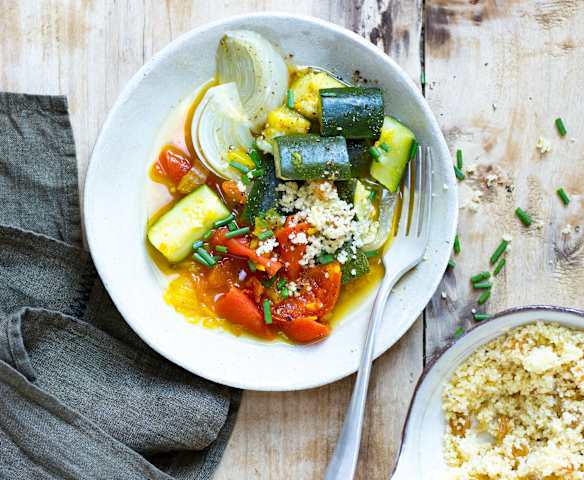 Couscous de courgettes, tomates et fenouil