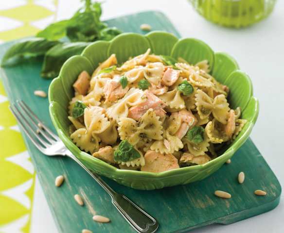 Salmon Farfalle with Pesto Salmon Farfalle with Pesto