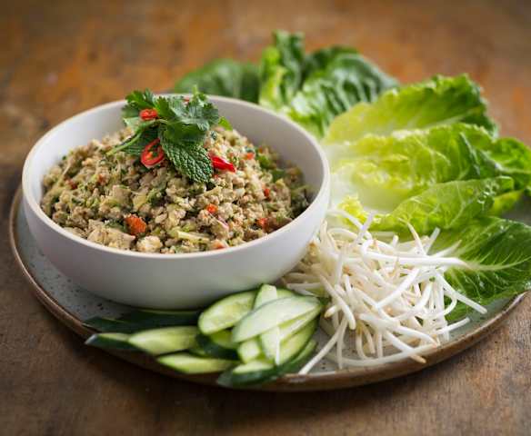 Larb (spicy minced chicken salad)