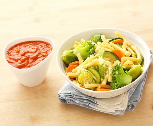 Macaroni aux 5 légumes colorés