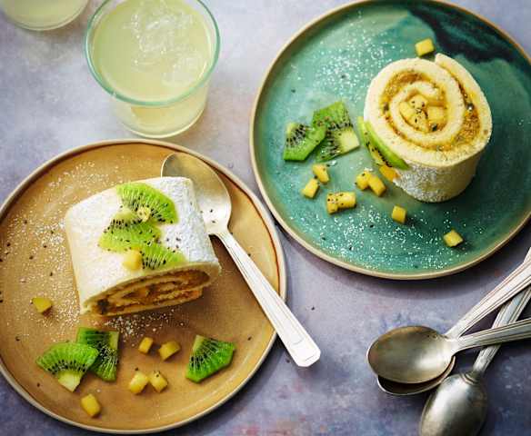 Gâteau roulé léger mangue-Passion