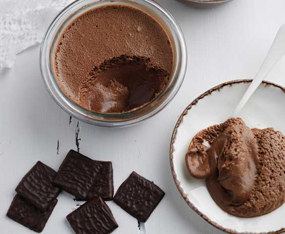 Mousse de chocolate e menta