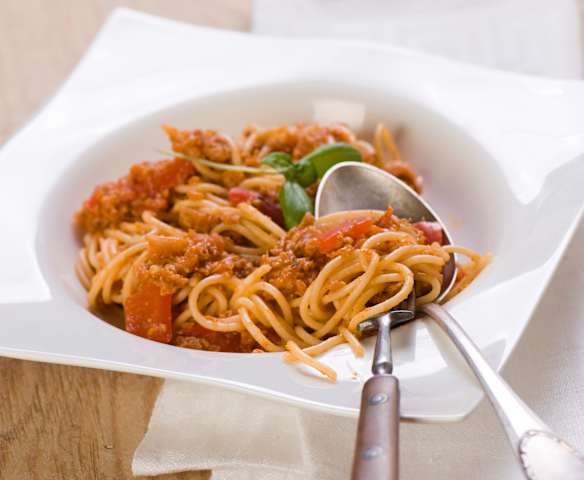 Sauce Bologneser Art mit Sojabröseln Sauce Bologneser Art mit Sojabröseln