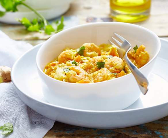 Curry de crevettes aux poireaux et carottes Curry de crevettes aux poireaux et carottes