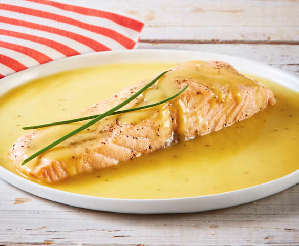 Salmón en salsa de naranja y mostaza