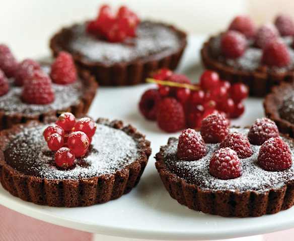Tarteletes de chocolate e framboesa