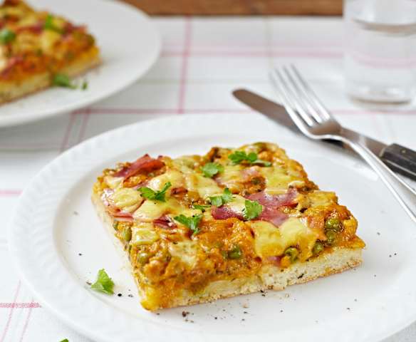 Pizza mit Reismehlteig