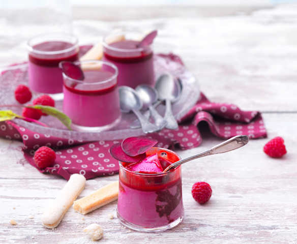 Pannacotta betterave-framboise