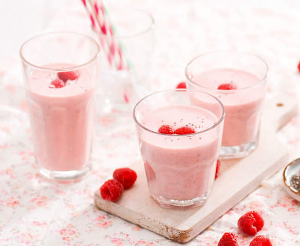 Jahodovo-jogurtové smoothie s chia semínky