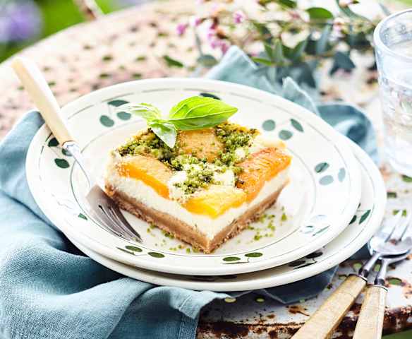 Cheesecake abricot-basilic de Claudine