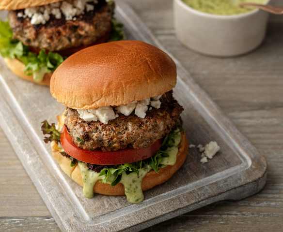 Lamb Burgers with Garlic Herb Mayo