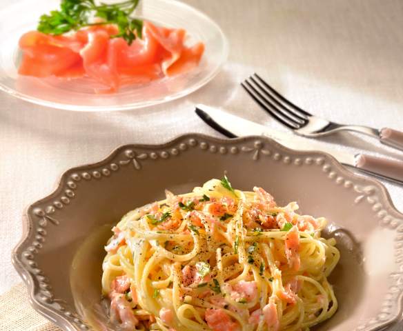 Linguine al salmone e vodka