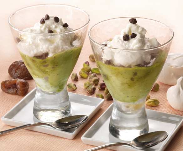 Bicchierini al pistacchio e marrons glacés Bicchierini al pistacchio e marrons glacés