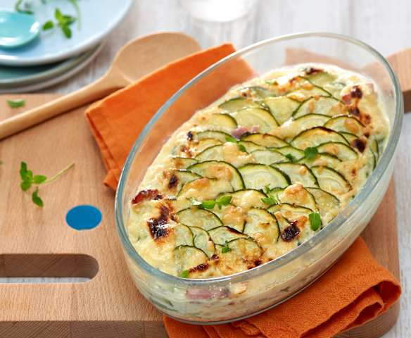 Gratin de courgette aux lardons