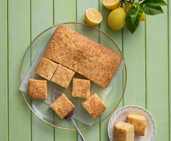 Lemon and coconut blondies