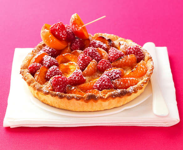 Crostata albicocche e lamponi
