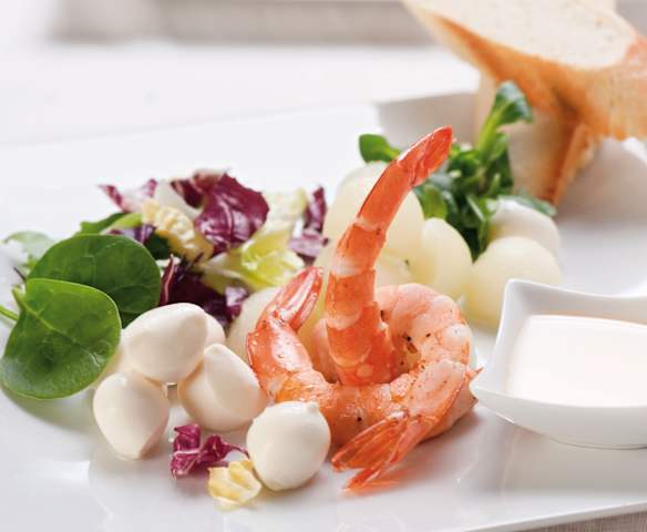 Przystawka z melona i krewetek