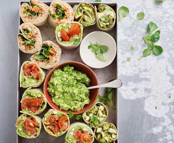 Wraps de frango com molho de amendoim picante