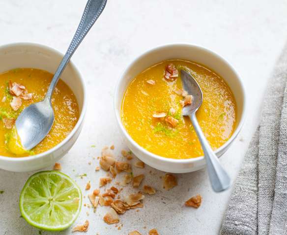 Soupe de mangue au citron vert