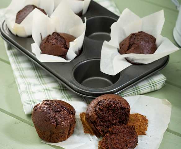 Muffins de cacao (sin huevo y sin lactosa) Muffins de cacao (sin huevo y sin lactosa)