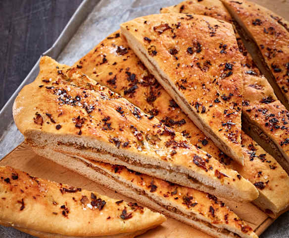 Steinpilz-Frischkäse-Focaccia