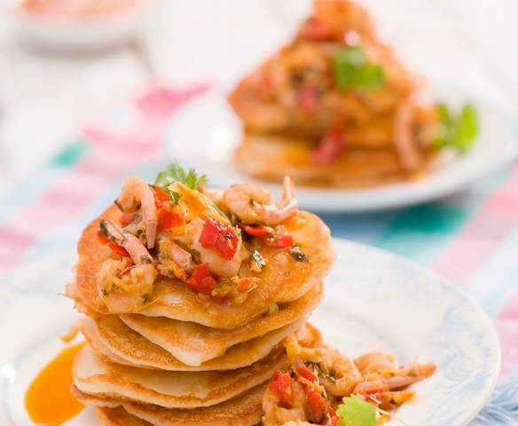 Pomarańczowe krewetki na obłoczkach z ricotty Eweliny Kurowskiej