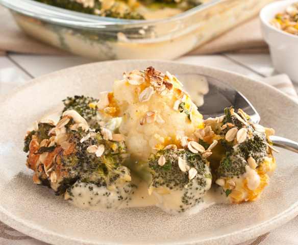 Coliflor y brócoli con crumble de anacardo Coliflor y brócoli con crumble de anacardo
