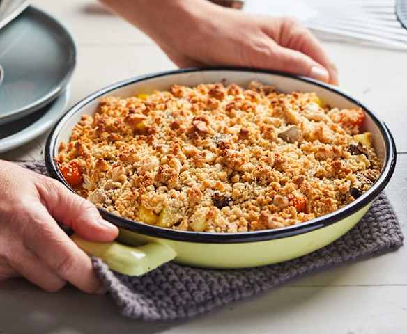 Crumble de poulet aux légumes d'automne