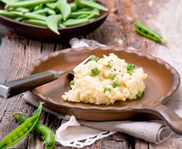 Risotto bianco z zielonym groszkiem