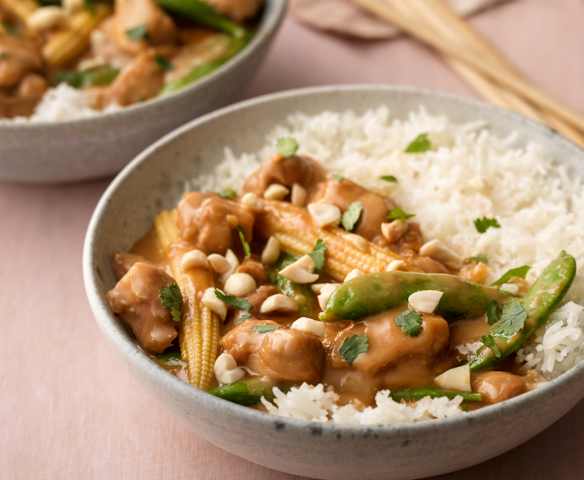 Thai Peanut Chicken with Coconut Rice