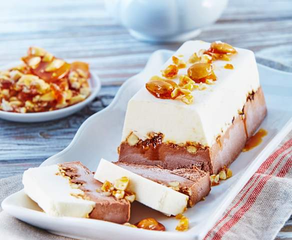 Helado bicolor con praliné