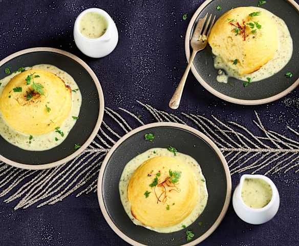 Mousse de saint-jacques, sauce au cerfeuil