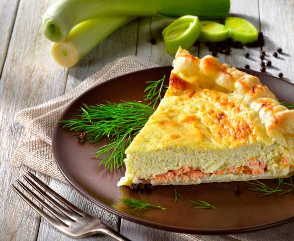 Quiche di salmone e porri