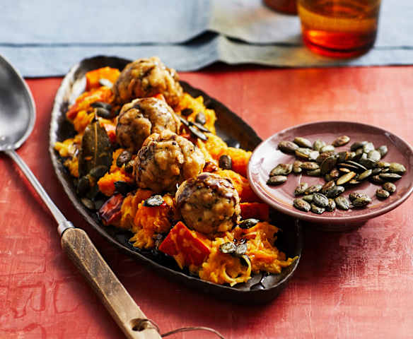 Kürbis-Sauerkraut mit Semmelknödeln