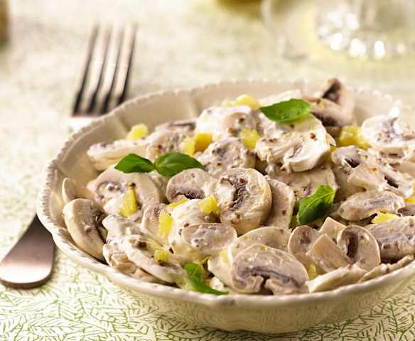 Salade de champignons aux deux citrons